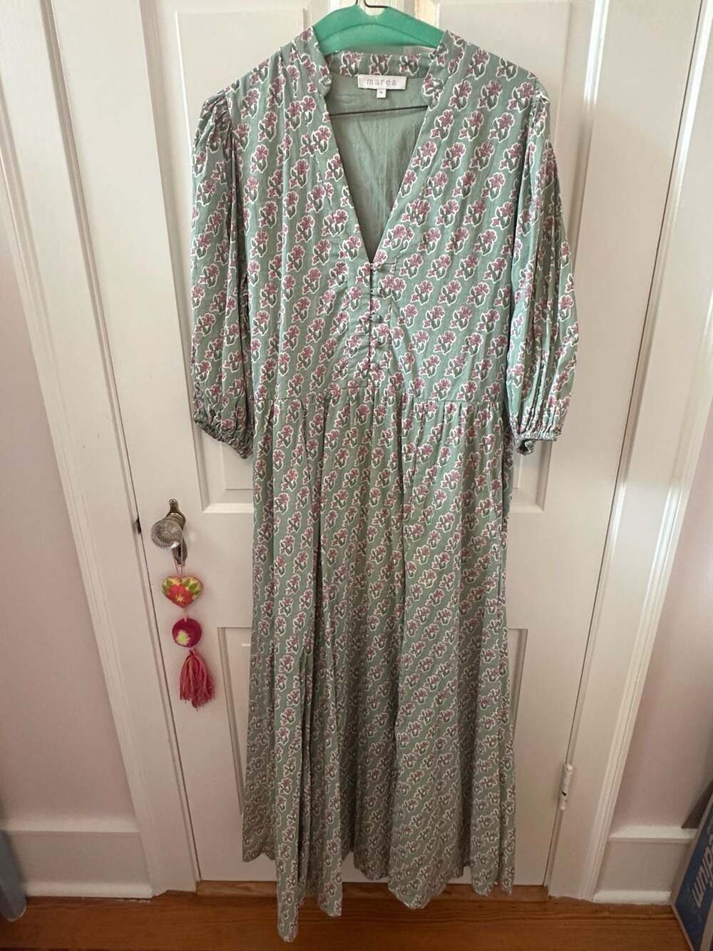 Marea Mint Green Block Print House Dress